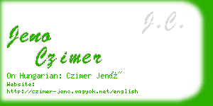 jeno czimer business card